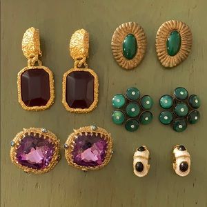 Lot of 5 vintage costume earrings